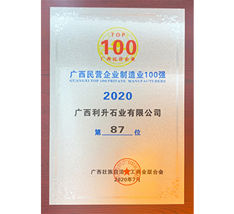 2020廣西民營企業(yè)制造業(yè)100強
